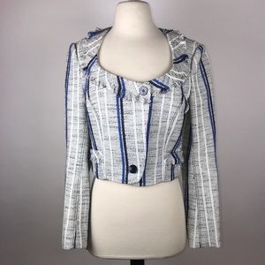 Rebecca Minkoff Del Monte Blue Tweed Jacket